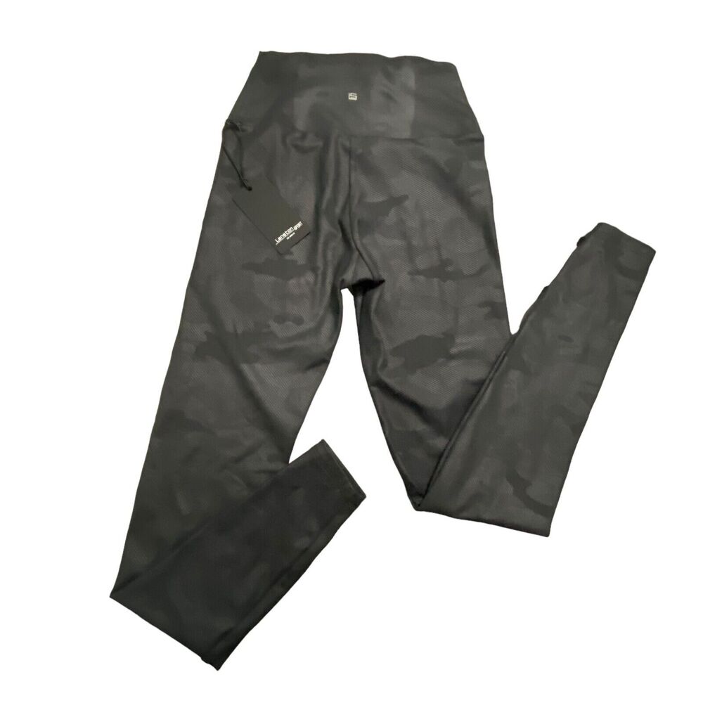 Lanston Sports Women yoga leggings sports fitness pants Black/Gray Camo  XS